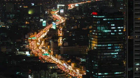 TIME LAPSE CITYSCAPE SKYLINE DAY TO NIGHT Stock Footage 48833530