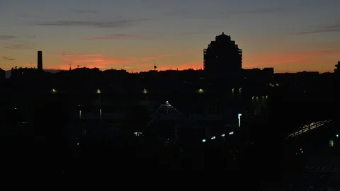 Time lapse cityscape Sunset in Milan, Italy Stock Footage 91785776