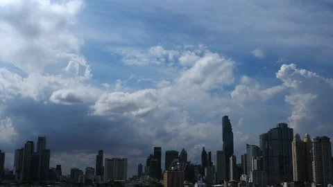 Time-lapse of a cityscape view of towering skyscrapers Stock Footage 281166065