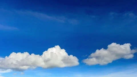Time lapse: clear blue sky with clouds Stock Footage 74968077