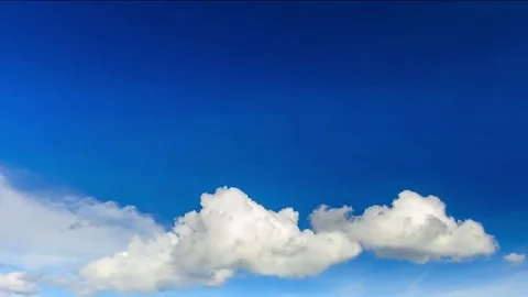 Time lapse: clear blue sky with clouds Stock Footage 74968767