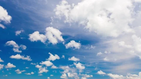 Time lapse: clear blue sky with clouds Stock Footage 74985005