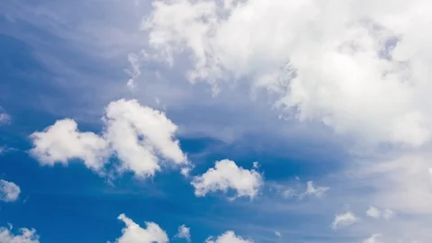 Time lapse: clear blue sky with clouds Stock Footage 75066014