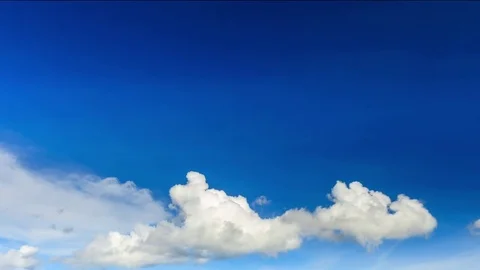 Time lapse: clear blue sky with clouds Stock Footage 75066163