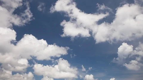 Time lapse: clear blue sky with clouds Stock Footage 75068247