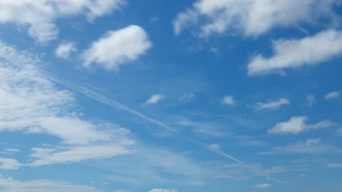 Time-lapse clear blue sky with cloud scape, Cloud flying in blue sky. Stock Footage 119752223