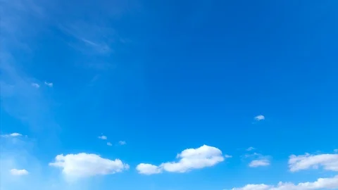 Time-lapse clear blue sky with cloud scape, Cloud flying in blue sky. Stock Footage 124896463