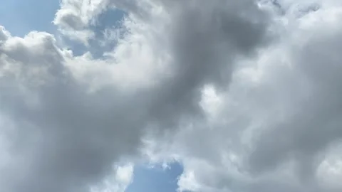 Time-lapse of clear blue sky with moving white clouds Stock Footage 293783168