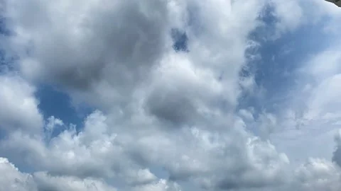 Time-lapse of clear blue sky with moving white clouds Stock Footage 293783341