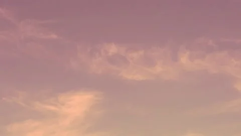 Time Lapse of Clear Pink Blue Skies and Light Feathery Clouds in Beautiful Pink  Stock Footage 171862897
