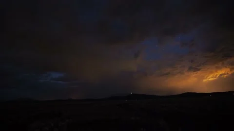 Time lapse of a clearing rain storm at night revealing the stars Stock-Footage 135684864
