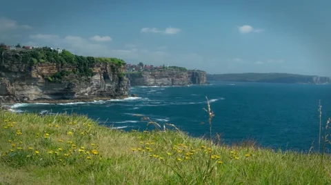 Time Lapse Cliffs Sydney AUstralia Stock Footage 58232175