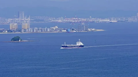 Time-lapse clip of cargo vessels going in ocean Stock Footage 65772830