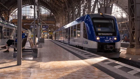 Time lapse clip from the Central Railway station in Frankfurt Stock Footage 338288852