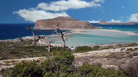 Time lapse clip of clouds of Balos lagoon 스톡 동영상 32163300