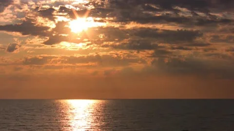 Time lapse clip of clouds with sun beams (1080p) Stock Footage 10732139