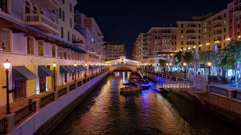 Time lapse clip of Little Venice in Doha Stock Footage 309463124