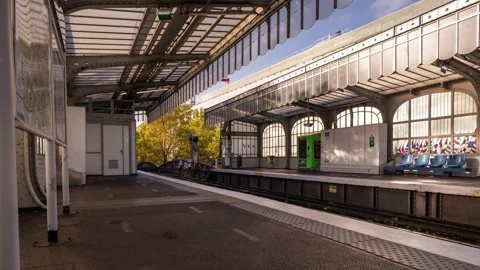 Time lapse clip of metro trains in Paris Stock Footage 320961828