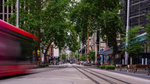 Time lapse clip from one of the main streets in Sydney Stock Footage 337891674
