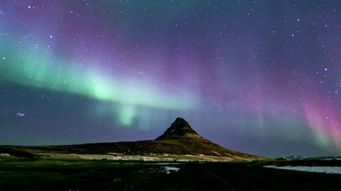 Time lapse clip of Polar Light Aurora Borealis in the night sky Northern lights Stock-Footage 334658967