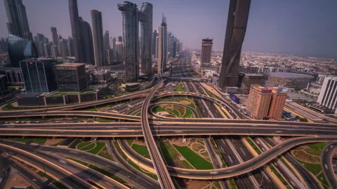 Time lapse clip from Sheikh Zayed Road in Dubai Stock Footage 293795118