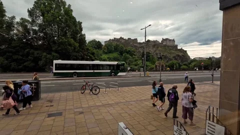 Time lapse clip of the street activity with Edinburgh, Scotland Stock Footage 293567427