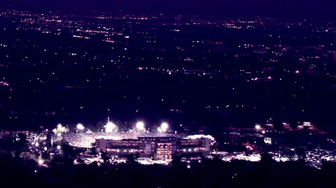 Time lapse clip of view above the 2015 Rose Bowl in Pasadena Stock-Footage 45581727