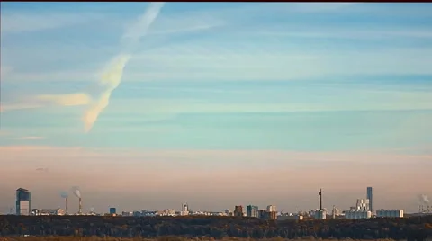 Time-lapse clip of the view on the city of Moscow in The Russia . Stock Footage 56610845
