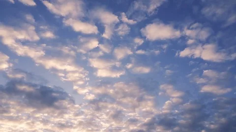 Time lapse clip of white fluffy clouds over blue sky Stock Footage 83090442