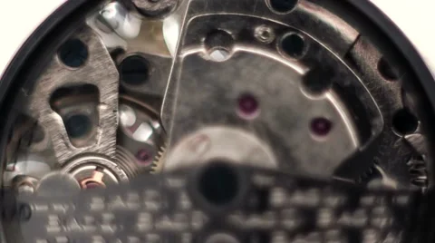Time lapse clip of the working mechanics of a skeleton watch Stock Footage 45114447