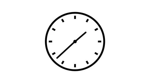 Time lapse of clock animaton. Fast speed timer with moving arrows on white ba Stock Illustration