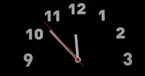 Time lapse of the clock on black background and movement of clock hands Stock Footage 119786984
