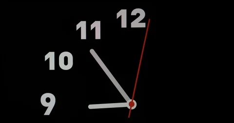 Time lapse clock with three arrow white hands moving too fast Stock Footage 119783213