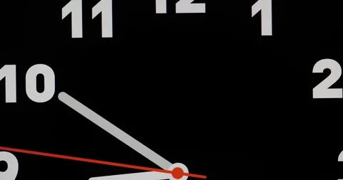 Time lapse clock with three arrow white hands moving too fast Stock Footage 119783397