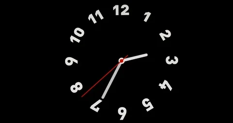 Time lapse clock with three arrow white hands moving fast Stock Footage 119823302