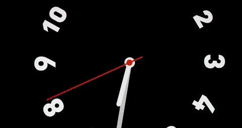 Time lapse clock with three arrow white hands moving fast Stock Footage 119825081