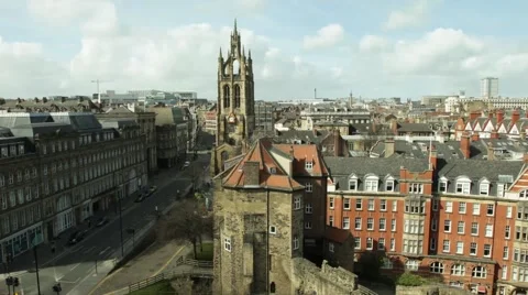 Time lapse of clock tower in an empty city Stock Footage 41234715
