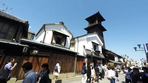 Time Lapse Clock Tower Kawagoe 스톡 동영상 80089902