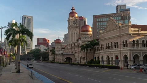 Time Lapse Clock Tower Sultan Abdul Samad Building Merdeka Square Kuala Lumpur Stock Footage 231984498