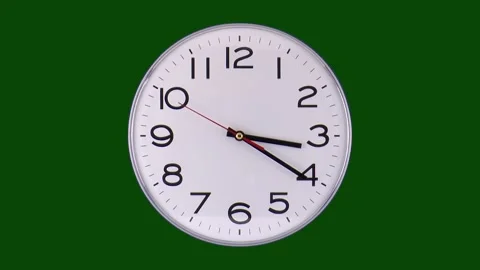 Time lapse clock,white clock with black numbers show hours Stock Footage 154260385