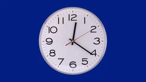 Time lapse clock,white clock with black numbers show hours sequentially Stock Footage 154262430