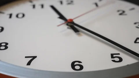 Time lapse close-up clock goes fast arrows Video stock 123759898