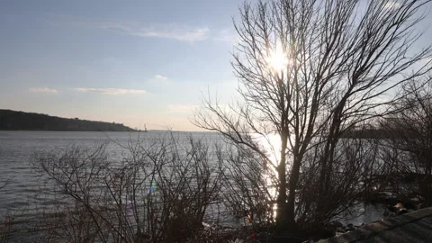 Time-lapse close to a river with a scenic background Stock Footage 149476500