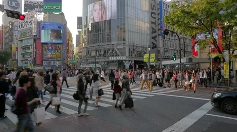Time lapse - Close up shot - Pedestrian crossing in Shibuya, Tokyo Video stock 53273417