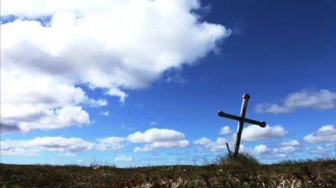 Time lapse. Cloud. Cross Stockbeeldmateriaal 47180246