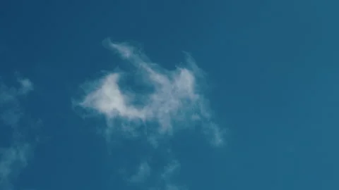 Time-Lapse of a Cloud DissolvingEvaporating on a Deep Blue Sky Stock Footage 319069172