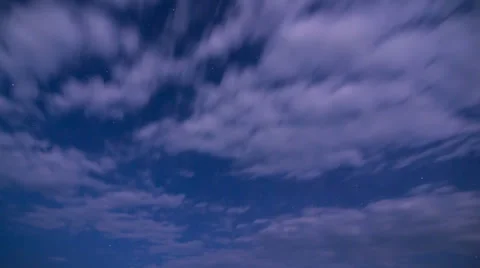 Time Lapse Cloud Float In Night Sky Stock Footage 37924122