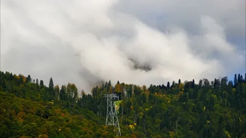 Time Lapse of cloud flowing on mountain. Sochi, Russia Vidéo 146647833