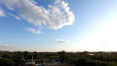 Time lapse cloud flying sunny day Forbidden City Beijing Stock Footage 96206452
