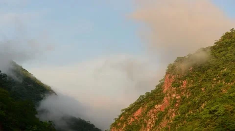 Time Lapse Of Cloud Forming On Steep Mountain In The Morning Stock Footage 40341533